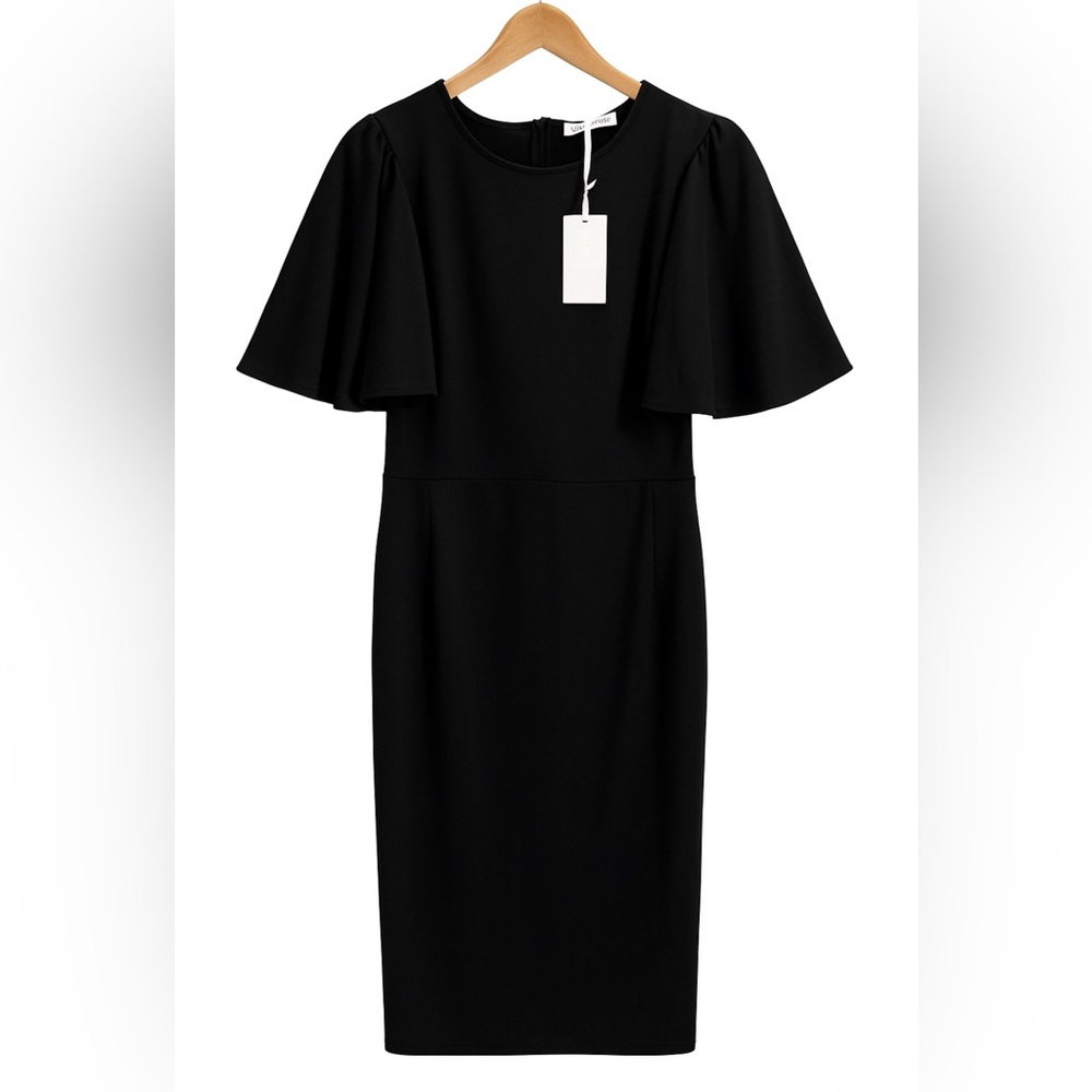 Beautiful Grace Karin Black Flutter Sleeve Sheath Dress 2XL NWT